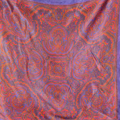 1960s Purple and Red Paisley Print Vintage Scarf, by St Michael