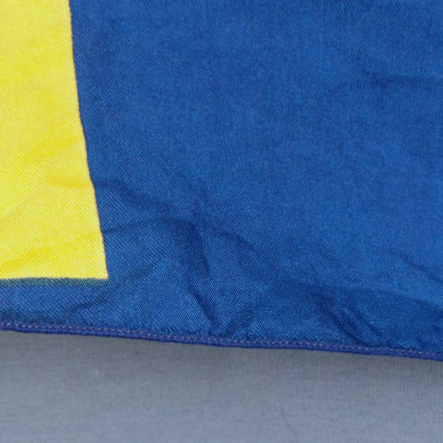 1960s Blue and Yellow Flag Silk Scarf