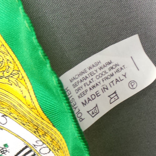 1980s Green and Yellow Clock Scarf