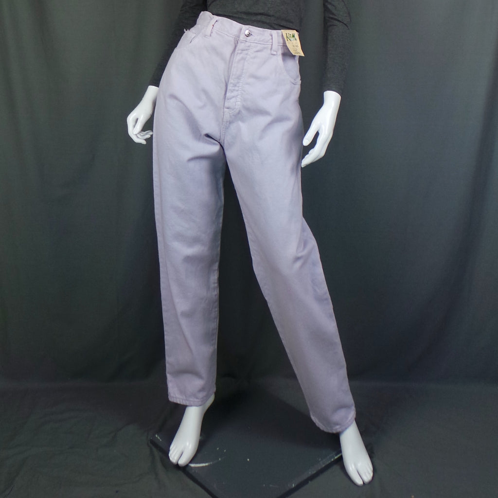1980s Deadstock Pastel Lilac High Waisted Vintage Denim Jeans