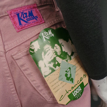 1980s Pink Crop Denim Jeans | M