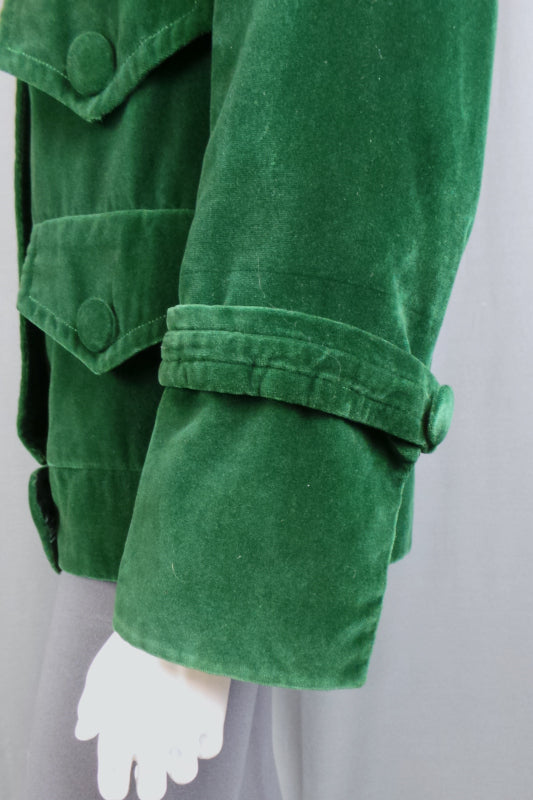 1950s Deep Green Velvet Short Jacket | John Comery Haute Couture