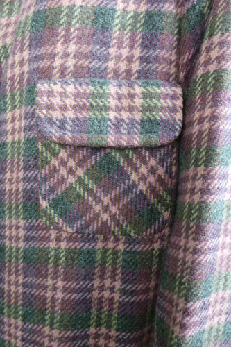 1980s Pink Check Oversized Wool Coat, by Jacques Esterel Paris, 48in Bust
