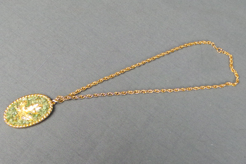 1970s Jade Maple Leaf Vintage Necklace