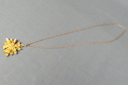 1970s Gold Rope Knot Brutalist Long Necklace