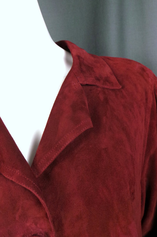 1970s Merlot Suede Full Length Coat | Janet Ibbotson | 3XL