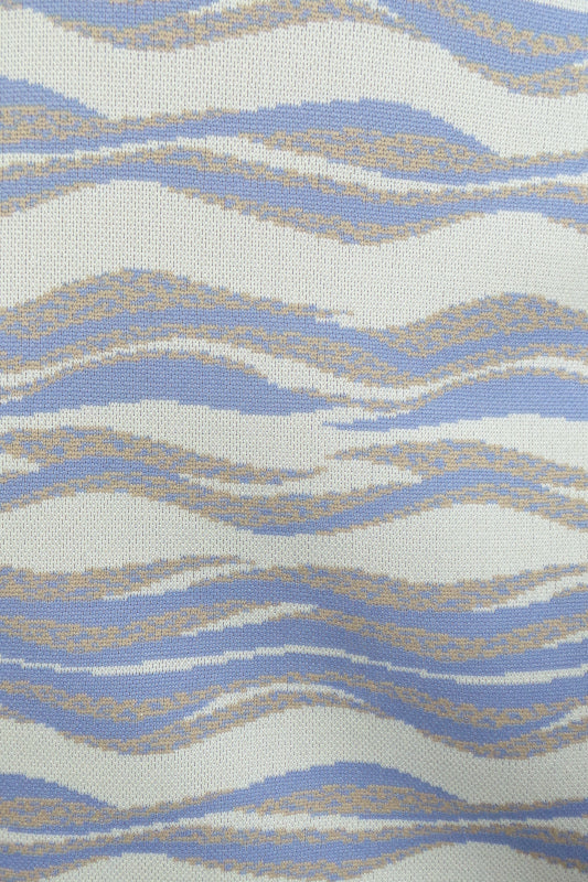 1960s Wave Print Crimplene Shift Dress | Jeanne Raymonde | L