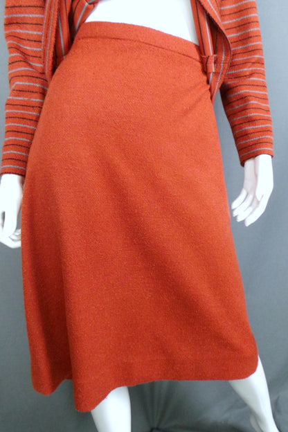 1970s Terracotta Striped Boucle Co-Ord | Queenswear | L