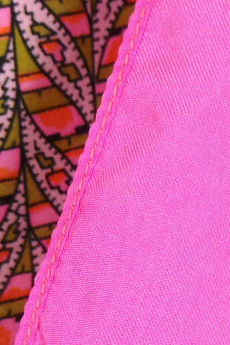 1970s Liberty Bright Pink and Green Silk Scarf
