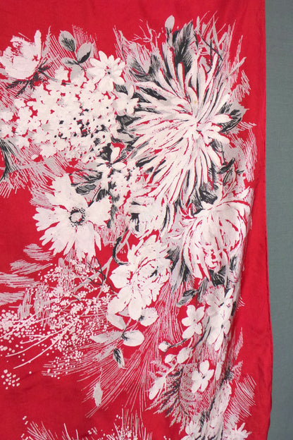 1960s Pink and White Floral Bouquet Silk Scarf | Jacqmar