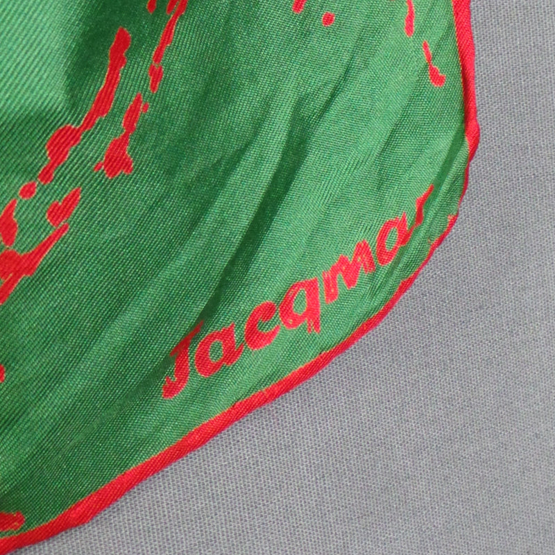 1960s Green and Red Paint Splatter Silk Scarf | Jacqmar