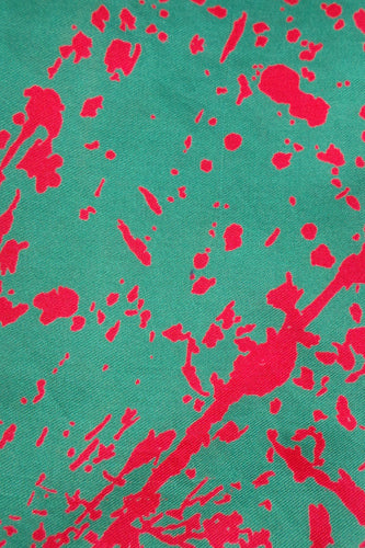 1960s Green and Red Paint Splatter Silk Scarf | Jacqmar
