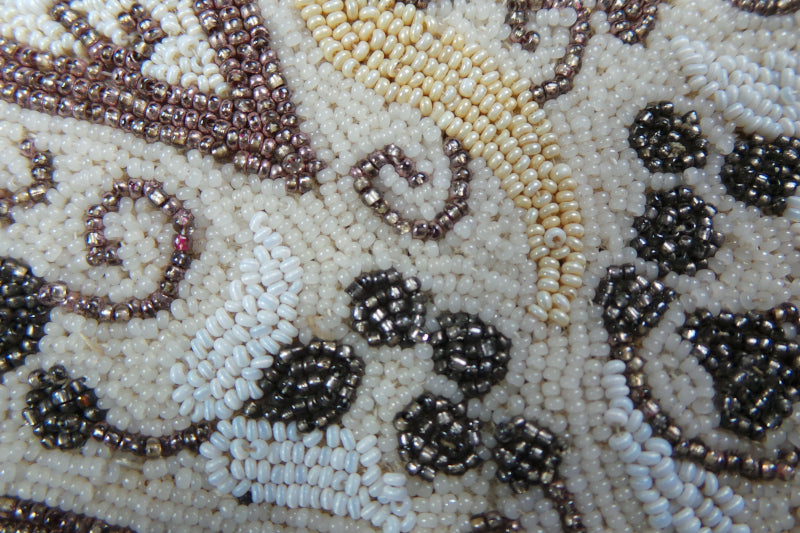 1930s Cream Mirco Beaded Art Deco Bag