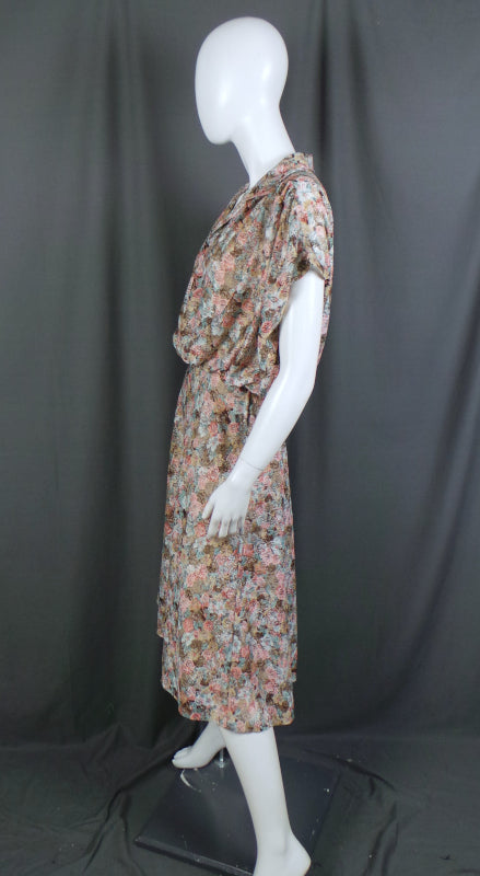 1980s floral outlet dress