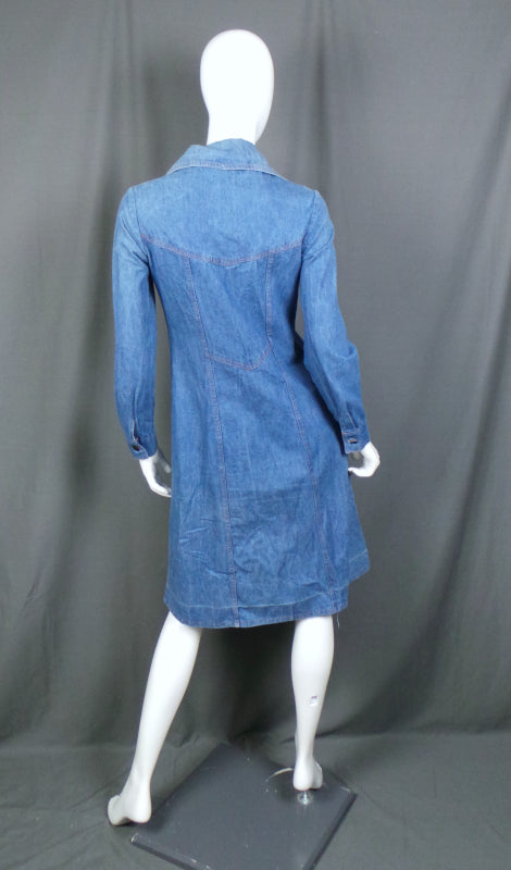 1970s Western Style Mid Vintage Denim Dress