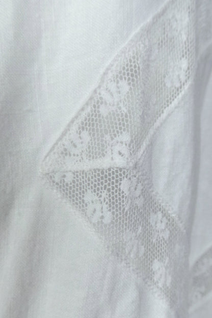 Antique White Cotton and Lace Nightie Dress | M