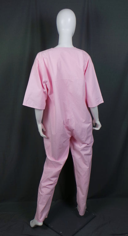 1980s Marshmallow Pink Cotton Boilersuit | 2XL