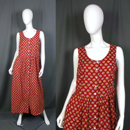 1980s Laura Ashley Red Vintage Summer Dress