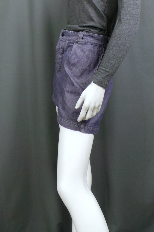 1940s Blue Canvas Utility Sailor Workwear Shorts, 33in Waist