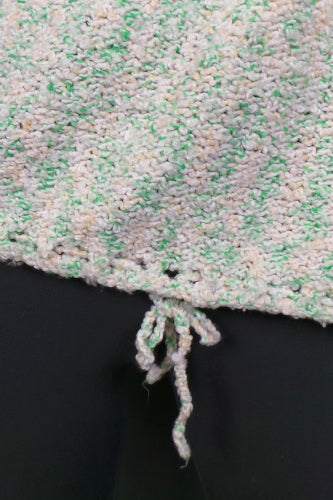 1980s Cream Green Handknit Hoody | 3XL