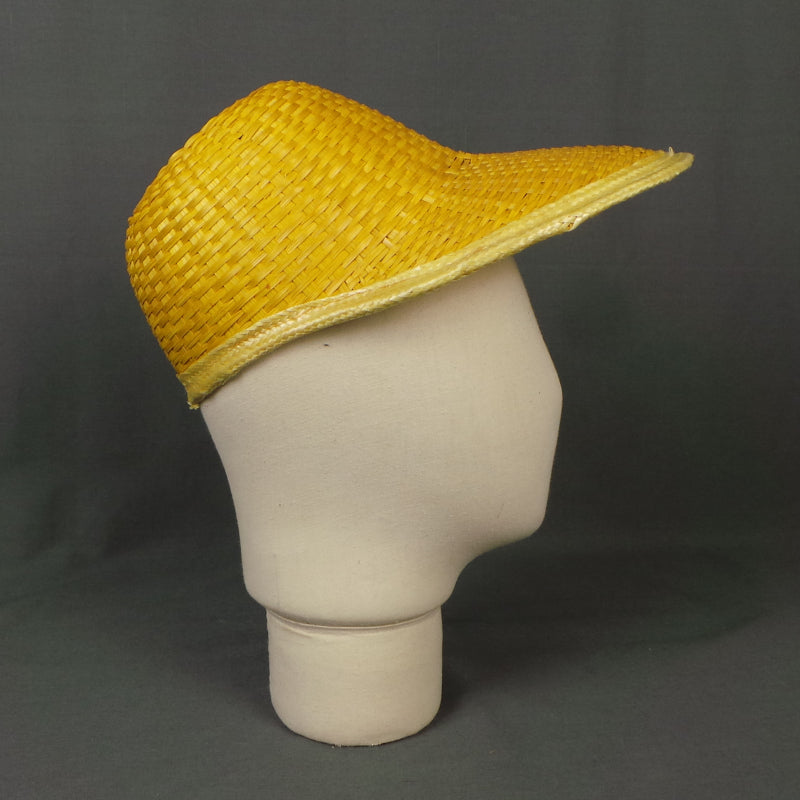 1960s Yellow Wicker Brimmed Cap