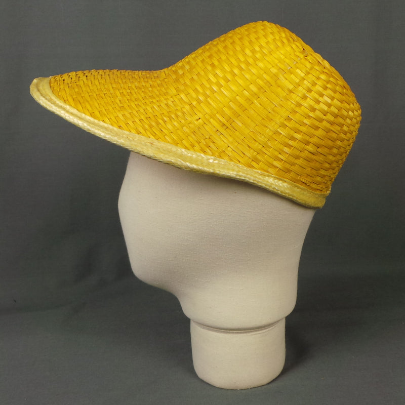 1960s Yellow Wicker Brimmed Cap