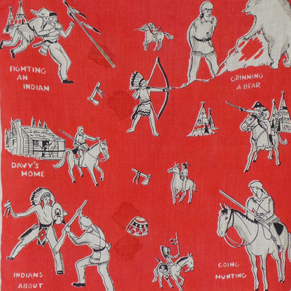 1950s Walt Disney Davy Crockett Vintage Handkerchief