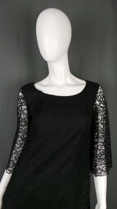 1960s Black Lace Mini Dress | Blanes | S