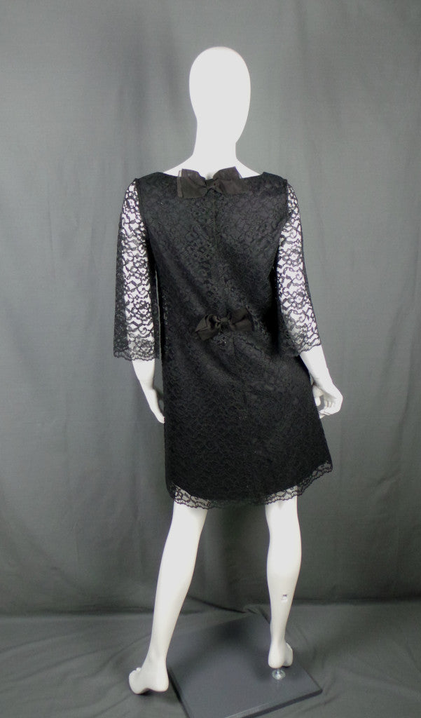 1960s Black Lace Mini Vintage Dress | Blanes