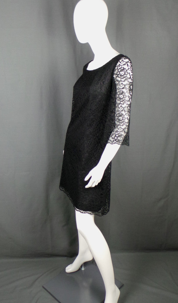 1960s Black Lace Mini Dress | Blanes | S