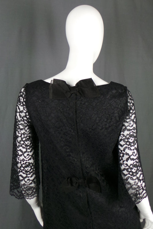 1960s Black Lace Mini Dress | Blanes | S