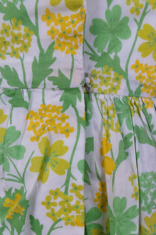 1950s Liberty of London Buttercup Yellow Shirtwaister | XS