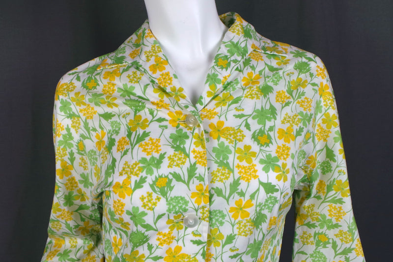 1950s Liberty of London Buttercup Yellow Shirtwaister | XS