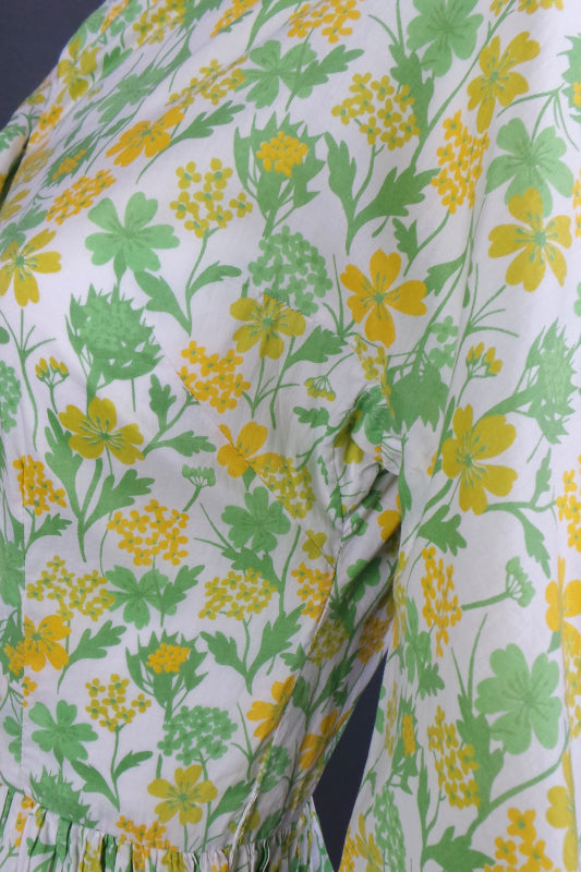 1950s Liberty of London Buttercup Yellow Shirtwaister | XS