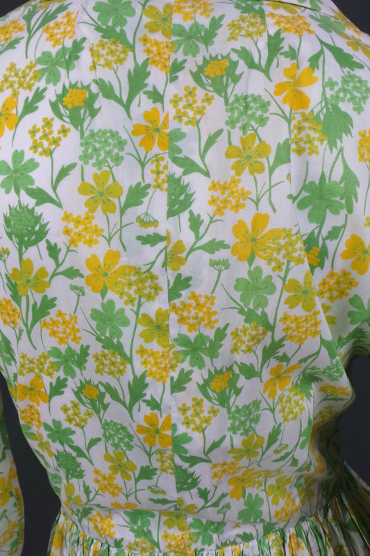 1950s Liberty of London Buttercup Yellow Shirtwaister | XS