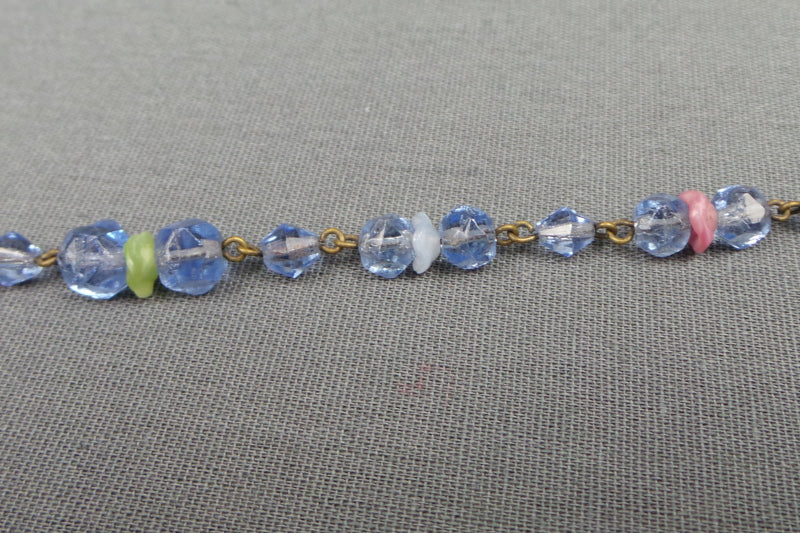 1930s Czech Glass Flower Bead Necklace