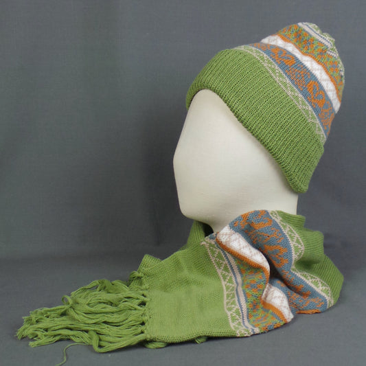 1980s Fair Aisle Hat, Glove and Scarf 3-Piece Gift Set