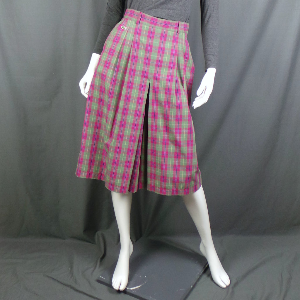 1980s Green Pink Check Vintage Culottes | Lacoste