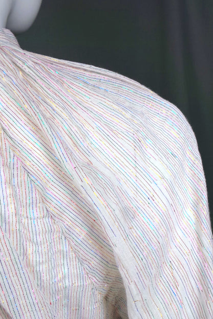 1960s Fine Cotton Rainbow Lurex Top | L