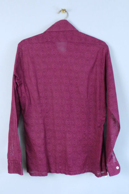 1970s Mulberry Lace Cravat Shirt | Bonsoir Boutique | XL