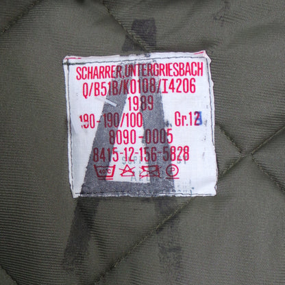 1980s Khaki Quilted Army Lining Jacket | 3XL