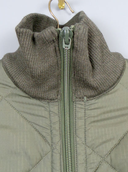 1980s Khaki Quilted Army Lining Jacket | 3XL