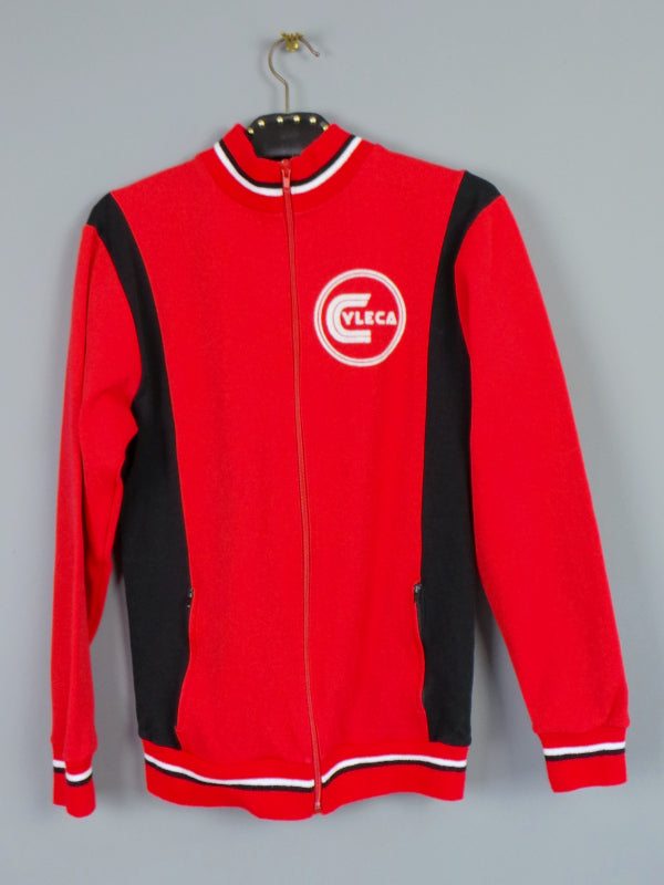 1960s Red, White and Black Cyleca High Wycombe Cycle Zip Up Jacket, 40in Chest