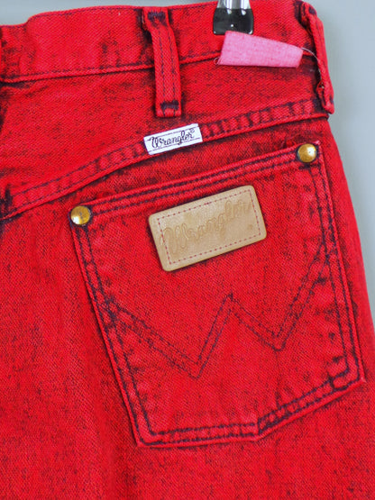 1980s Red Wrangler High Waist Jeans | L