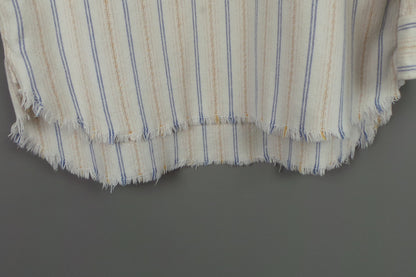 1950s Cream Striped Brushed Cotton Shirt | Wentworth | XL