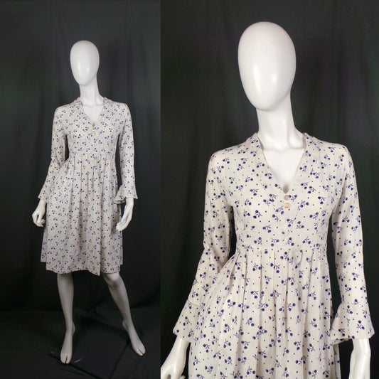 1960s Laura Ashley Wales Label White Cotton Vintage Dress